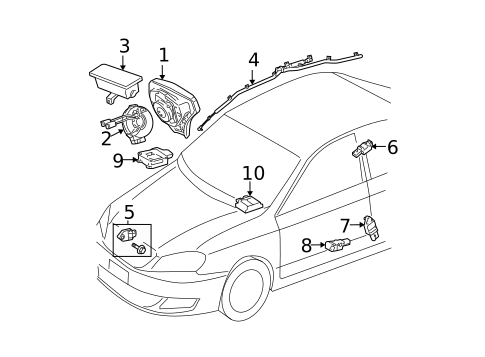 Air Bag Components for 2007 Toyota Matrix #0