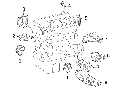 Engine & Trans Mounting for 2001 Mercedes-Benz E55 AMG #0