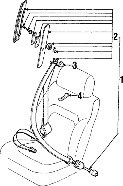 Front Seat Belts for 1991 Subaru Legacy #1