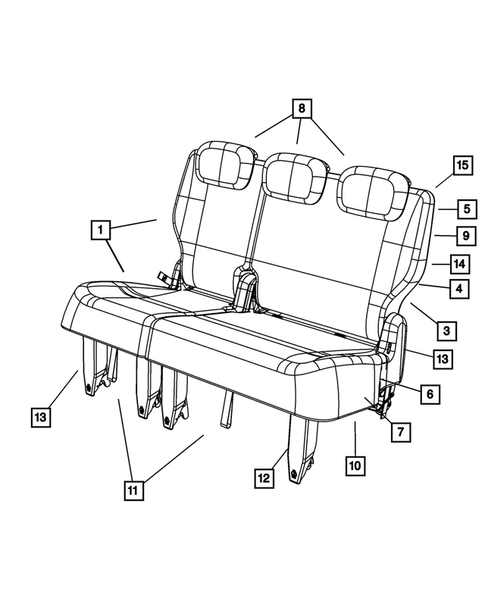 Rear Seats - Third Row for 2008 Dodge Grand Caravan #1