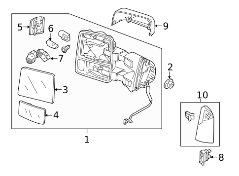 Outside Mirrors for 2016 Ford F-250 Super Duty #0