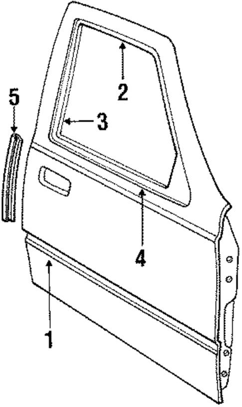 Door & Components for 1987 Mercury Topaz #0