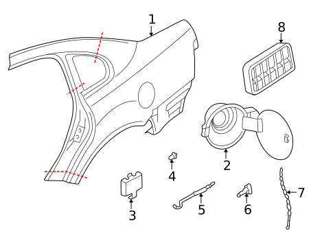 Quarter Panel & Components for 2004 Volkswagen Passat #0