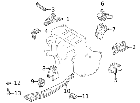 Engine & Trans Mounting for 2001 Mazda Protege #1