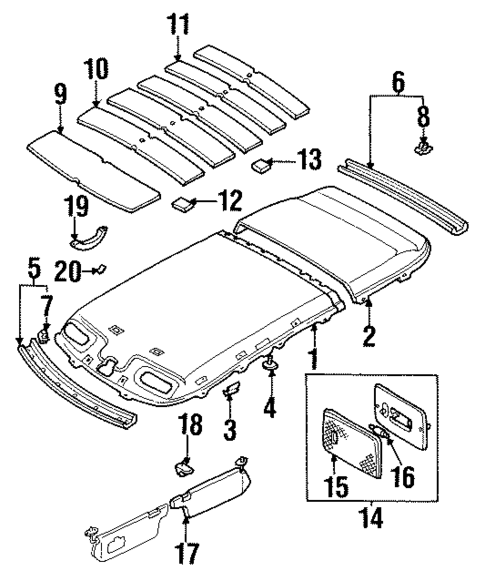 Interior Trim - Roof for 1998 Mazda MPV #1