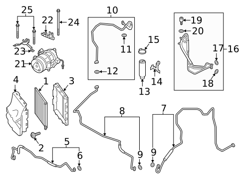 Condenser, Compressor & Lines for 2006 Porsche Cayman #4