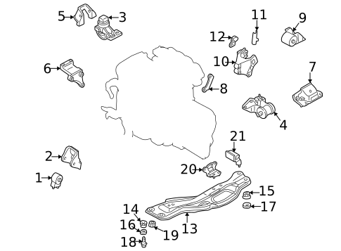 Engine & Trans Mounting for 1999 Mazda 626 #0