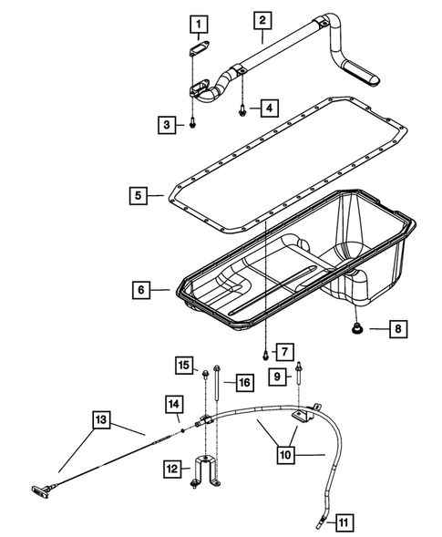Engine Oiling, Oil Pan and Indicator (Dipstick) for 2017 Ram 3500 #1
