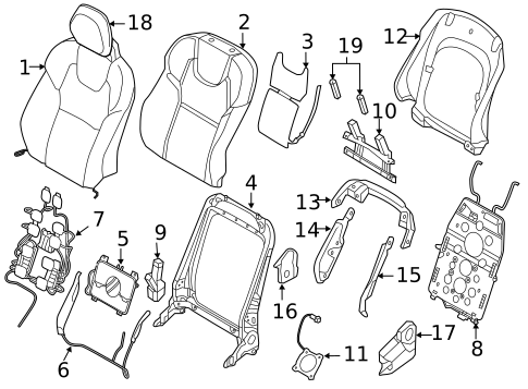 Front Seat Components for 2023 Volvo V60 #10