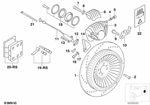 Rear Wheel Brake for 2000 BMW-Motorrad K 1200 RS #0