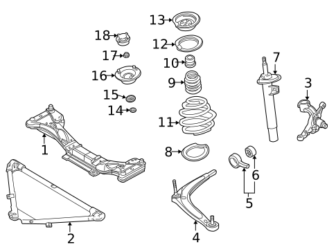 Suspension, Springs & Related Components for 2000 BMW 323Ci #0