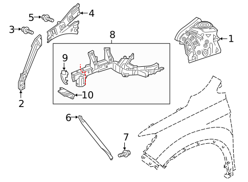 Structural Components & Rails for 2020 Honda Pilot #0