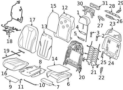 Front Seat Components for 2024 BMW X6 #7