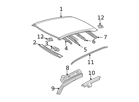 Roof & Components for 2002 Toyota Camry #1