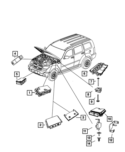 Keys, Modules and Engine Controllers for 2009 Dodge Nitro #1