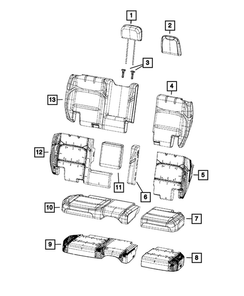 Rear Seats - Second Row for 2025 Jeep Wrangler #0