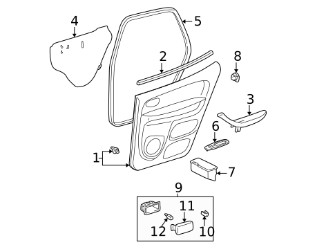 Rear Door for 2001 Toyota Sequoia #2