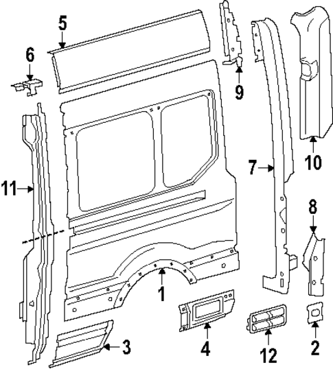 Side Panel & Components for 2025 Ford Transit-250 #6