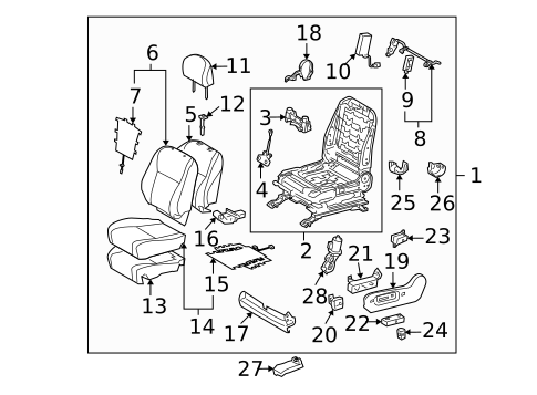 Driver Seat Components for 2009 Toyota Highlander #2