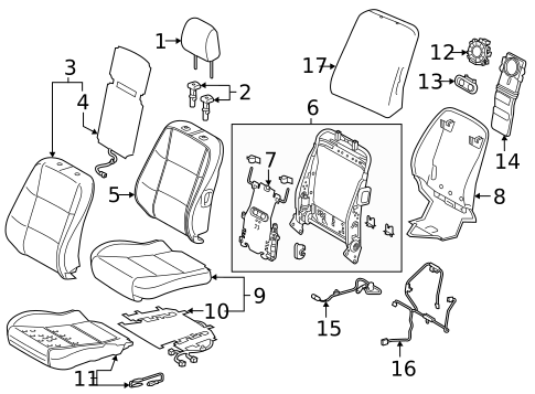Passenger Seat Components for 2018 Lexus ES350 #0