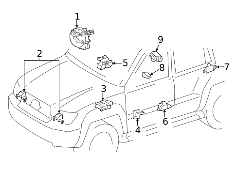 Air Bag Components for 2016 Lexus LX570 #1
