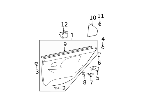 Interior Trim - Rear Door for 2001 Hyundai Sonata #1