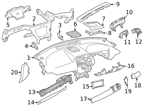 Instrument Panel Components for 2020 Jaguar F-Pace #1