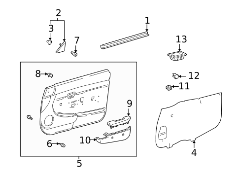 Interior Trim - Front Door for 2000 Toyota Tacoma #1