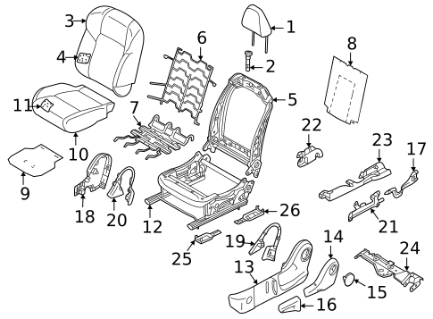 Driver Seat Components for 2022 Nissan Rogue #2