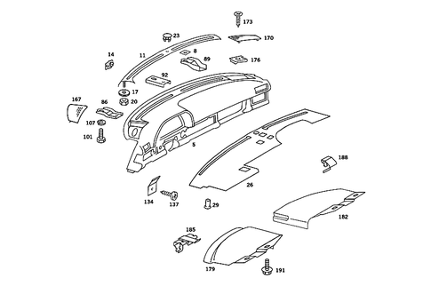 Instrument Panel for 1988 Mercedes-Benz 560SEL #1