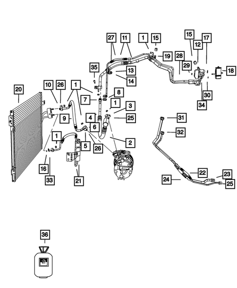 Air Conditioner and Heater Plumbing for 2013 Dodge Journey #0