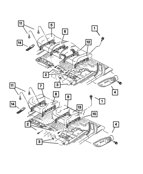 Front Seats - Adjusters, Recliners, Shields and Risers for 2011 Ram Dakota #0
