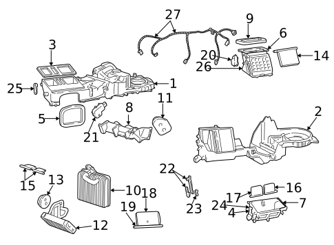 Evaporator & Heater Components for 2002 Jeep Grand Cherokee #1