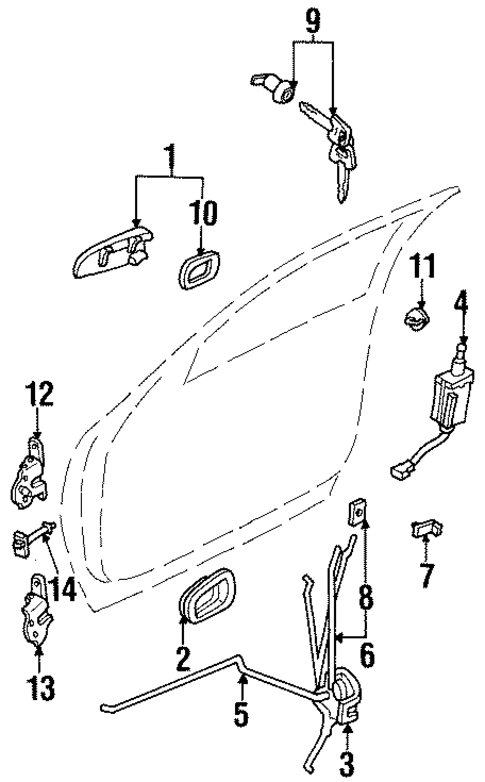 Lock & Hardware for 1995 Kia Sportage #0