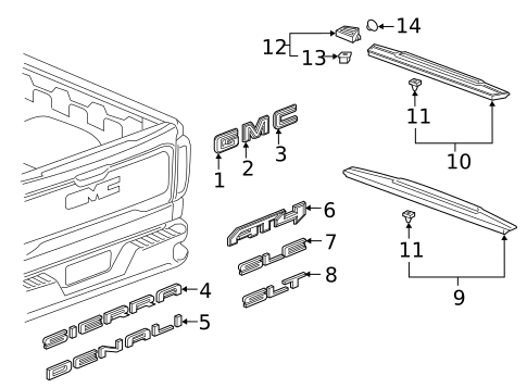 Exterior Trim - Tail Gate for 2023 GMC Sierra 2500 HD #1