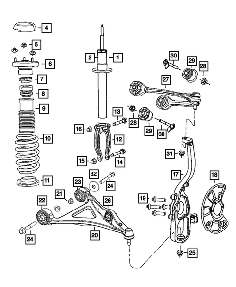 Front Suspension, Strut and Cradle for 2022 Dodge Charger #1
