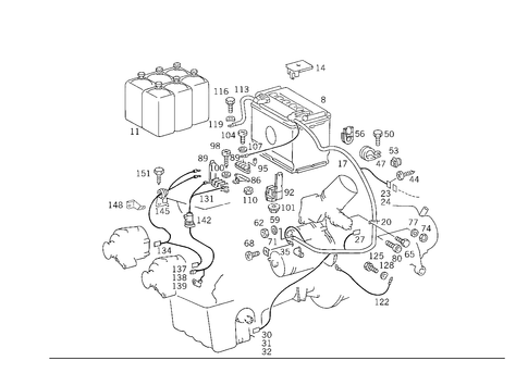 Battery, Starter/Alternator Cable for 1989 Mercedes-Benz 300TE #1