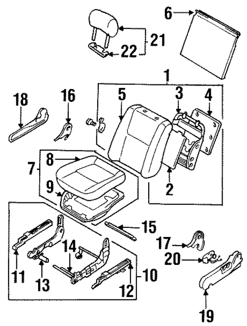 Front Seat Components for 1999 Nissan Maxima #1
