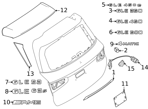Exterior Trim - Lift Gate for 2021 Mercedes-Benz E 450 #3