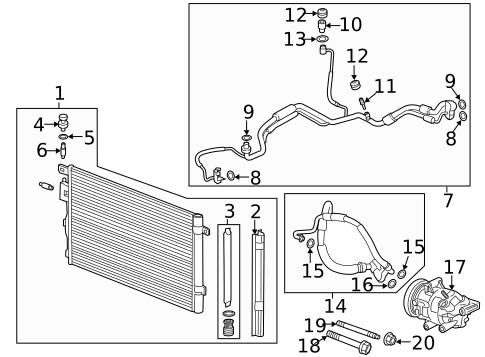 Condenser, Compressor & Lines for 2012 Buick Enclave #2