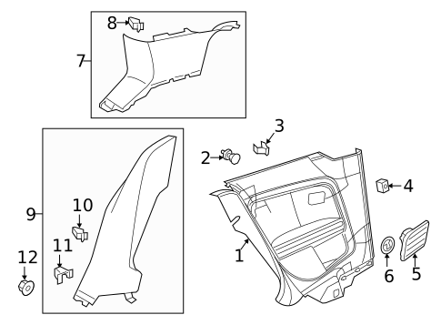 Interior Trim - Quarter Panels for 2015 Volkswagen Golf #0