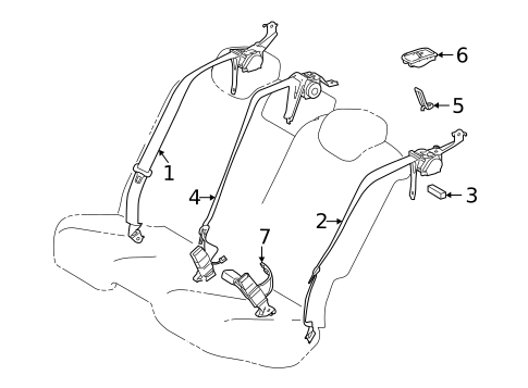 Rear Seat Belts for 2021 Toyota Mirai #0