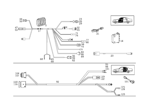 Door Cable Harnesses & Protective Hoses for 1998 Mercedes-Benz E430 #2