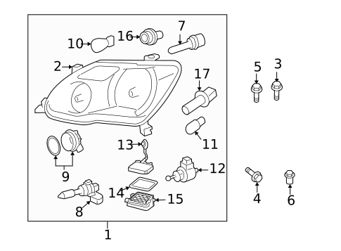 Headlamp Components for 2010 Toyota Avalon #0
