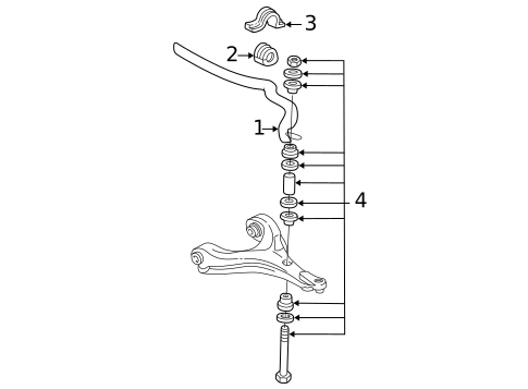 Stabilizer Bar & Components for 2001 Buick LeSabre #0