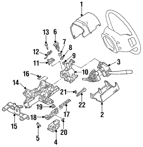 Shroud, Switches & Levers for 1993 Ford Aerostar #1