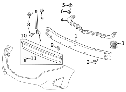 Bumper & Components - Front for 2019 Chevrolet Equinox #1