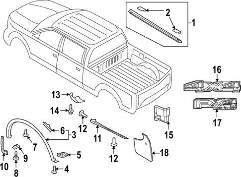 Exterior Trim - Pick UP Box for 2022 Ford F-350 Super Duty #0