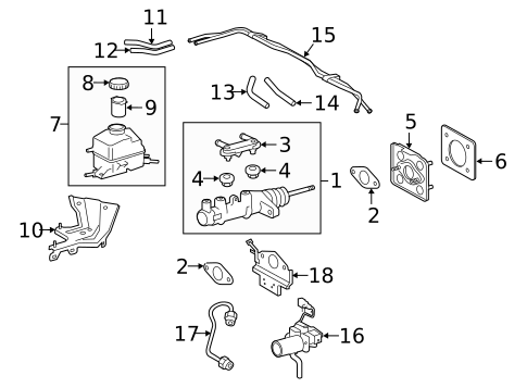 Master Cylinder - Components On Dash Panel for 2016 Lexus RX450h #1