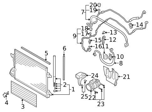 Condenser, Compressor & Lines for 2009 Volkswagen Rabbit #0